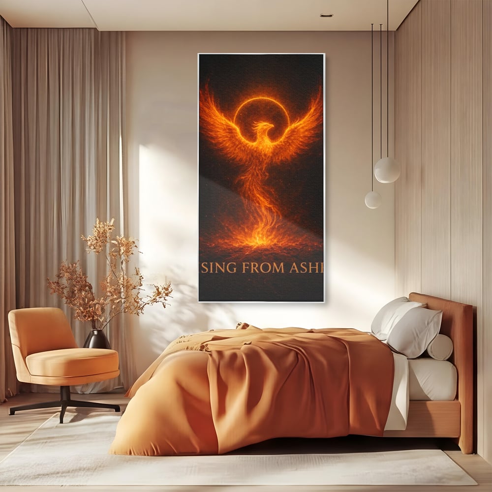 Tablou Canvas Premium, LuxCanva® Q1023, Puterea Renasterii, Phoenix, Pasare, Foc, Flacari, Motivatie, Renastere, Curaj, Triumf, Mitic, Birou, Dormitor