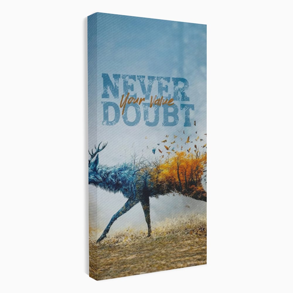 Tablou Canvas Premium, LuxCanva® Q1024, Forta in Tranzitie, Valoare, Putere, Motivational, Cerb, Animal, Natura, Schimbare, Evolutie, Birou, Dormitor