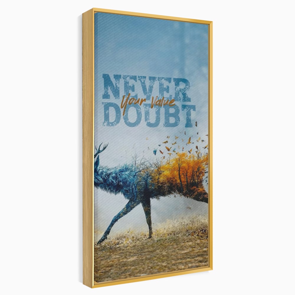 Tablou Canvas Premium, LuxCanva® Q1024, Forta in Tranzitie, Valoare, Putere, Motivational, Cerb, Animal, Natura, Schimbare, Evolutie, Birou, Dormitor