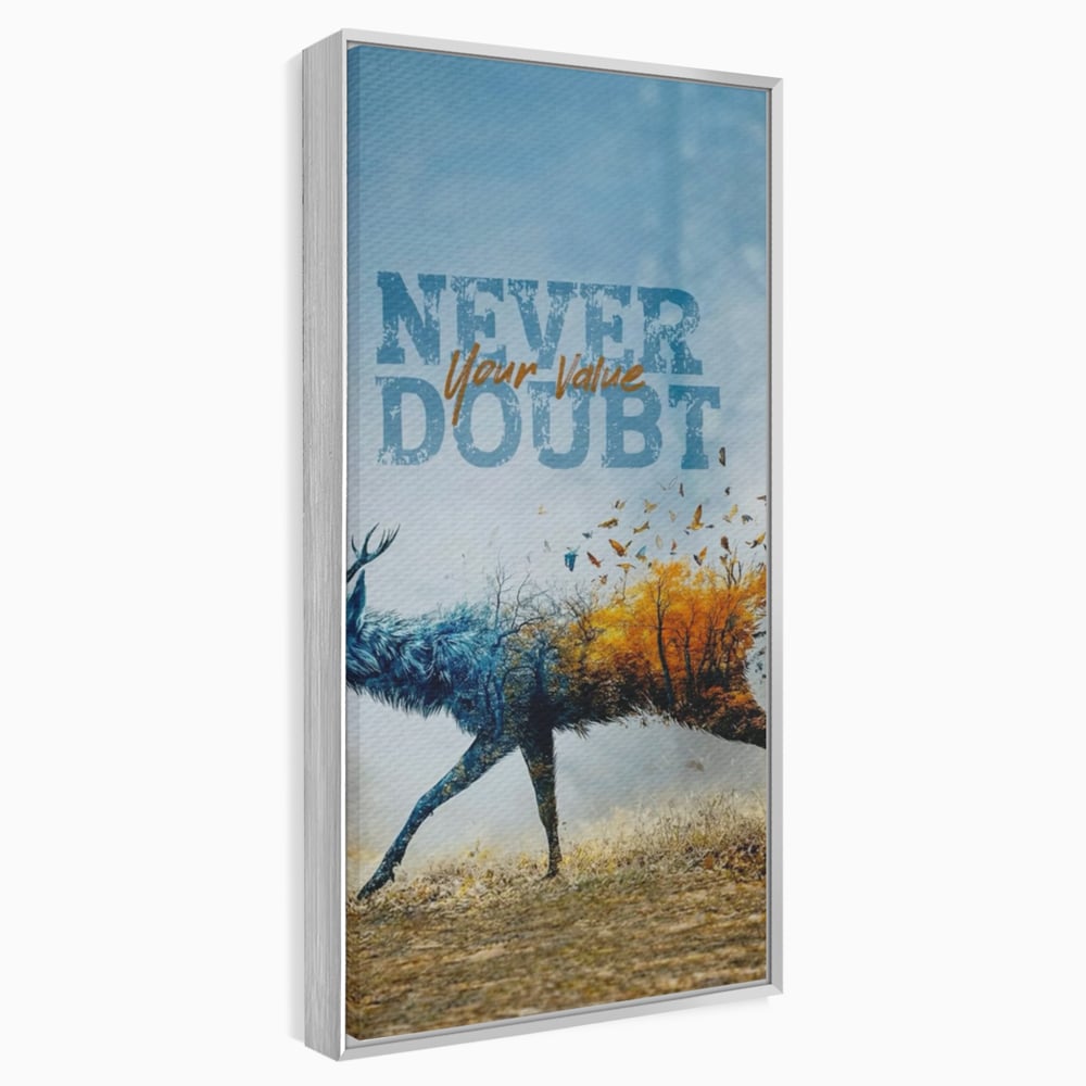 Tablou Canvas Premium, LuxCanva® Q1024, Forta in Tranzitie, Valoare, Putere, Motivational, Cerb, Animal, Natura, Schimbare, Evolutie, Birou, Dormitor