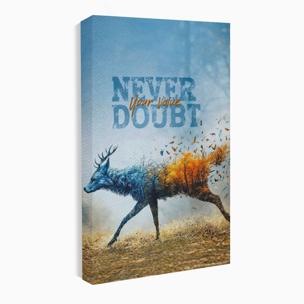 Tablou Canvas Premium, LuxCanva® Q1024, Forta in Tranzitie, Valoare, Putere, Motivational, Cerb, Animal, Natura, Schimbare, Evolutie, Birou, Dormitor