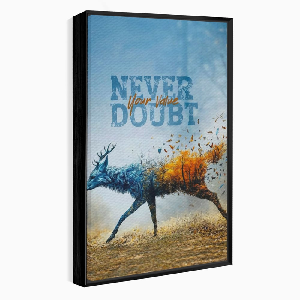 Tablou Canvas Premium, LuxCanva® Q1024, Forta in Tranzitie, Valoare, Putere, Motivational, Cerb, Animal, Natura, Schimbare, Evolutie, Birou, Dormitor
