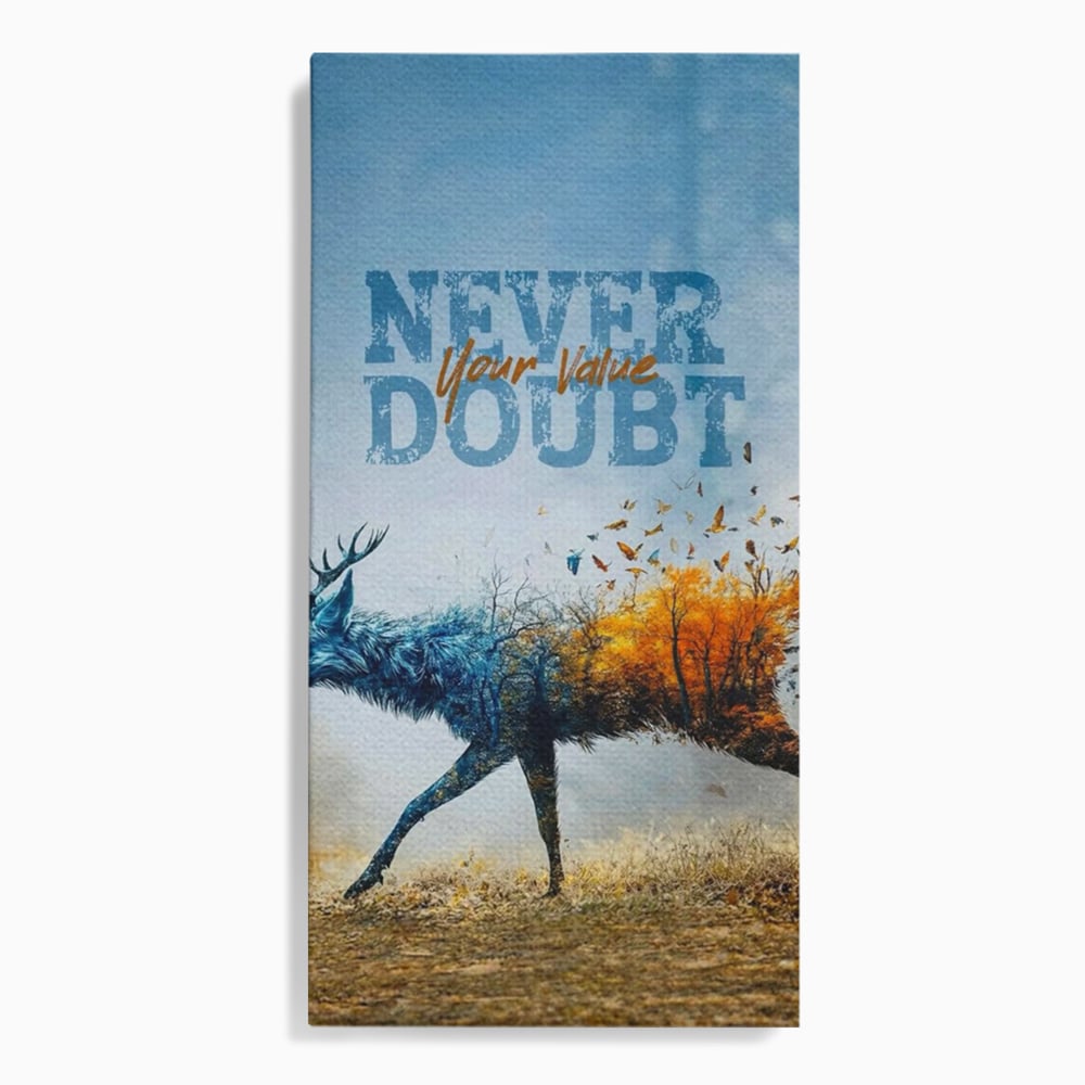 Tablou Canvas Premium, LuxCanva® Q1024, Forta in Tranzitie, Valoare, Putere, Motivational, Cerb, Animal, Natura, Schimbare, Evolutie, Birou, Dormitor