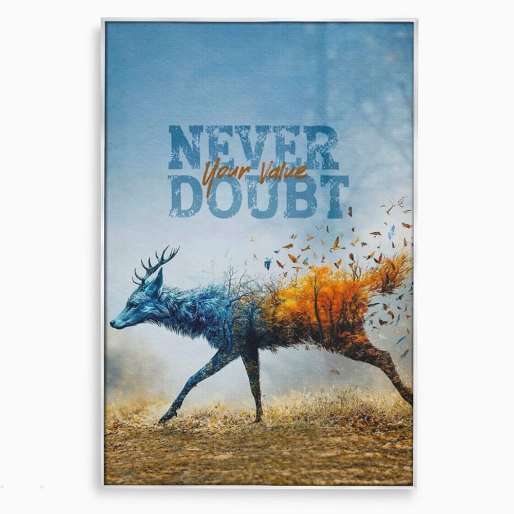 Tablou Canvas Premium, LuxCanva® Q1024, Forta in Tranzitie, Valoare, Putere, Motivational, Cerb, Animal, Natura, Schimbare, Evolutie, Birou, Dormitor