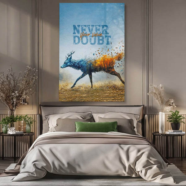 Tablou Canvas Premium, LuxCanva® Q1024, Forta in Tranzitie, Valoare, Putere, Motivational, Cerb, Animal, Natura, Schimbare, Evolutie, Birou, Dormitor