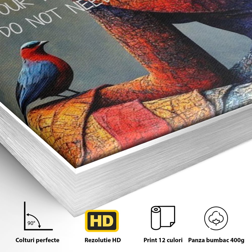 Tablou Canvas Premium, LuxCanva® Q1025, In Ritmul Meu, Pasare, Femeie, Meditatie, Mesaj, Identitate, Echilibru, Inspiratie, Motivatie, Birou, Dormitor