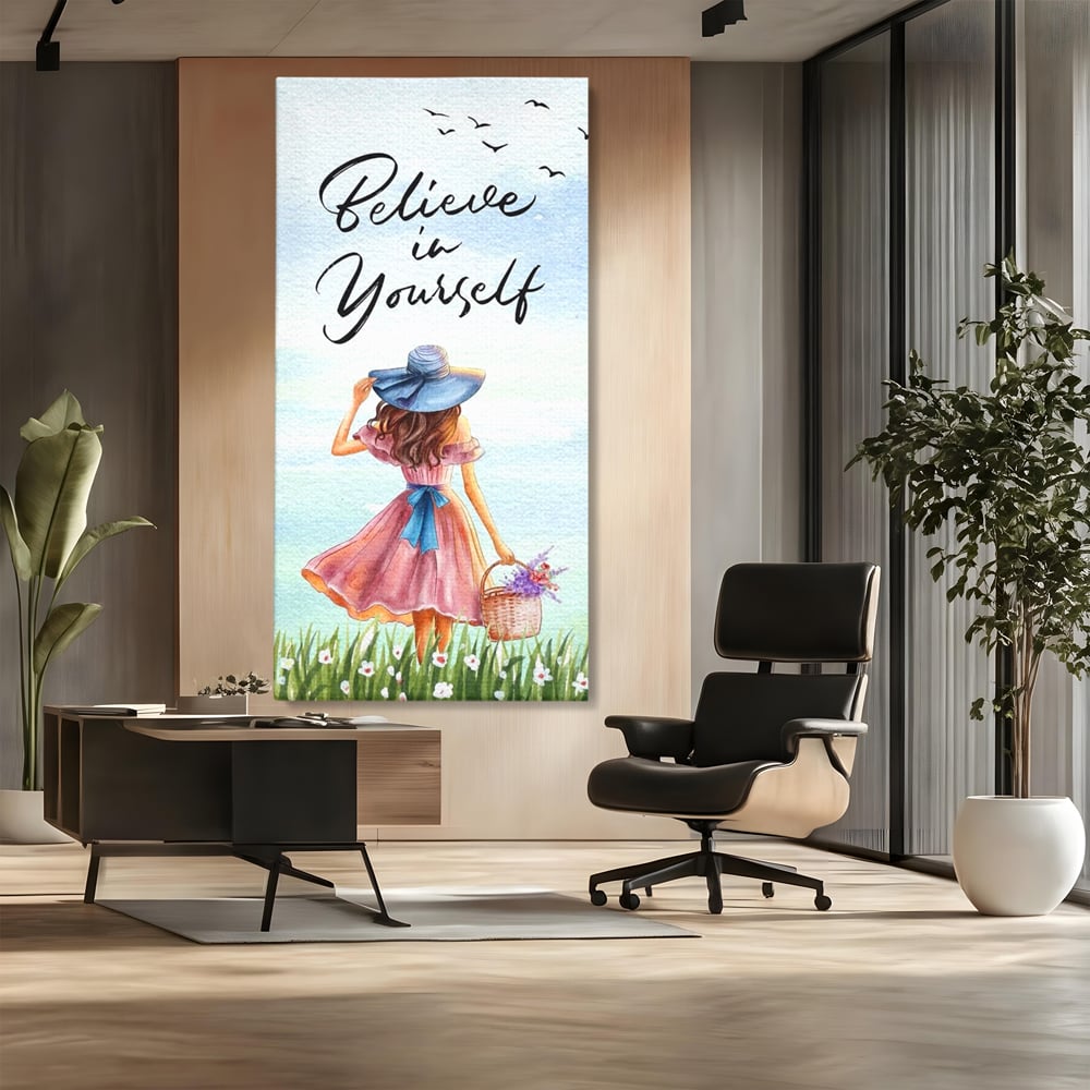 Tablou Canvas Premium, LuxCanva® Q1027, Drumul Increderii, Credinta, Curaj, Vis, Inspiratie, Mesaj, Natura, Flori, Feminin, Motivatie, Vointa, Birou, Dormitor