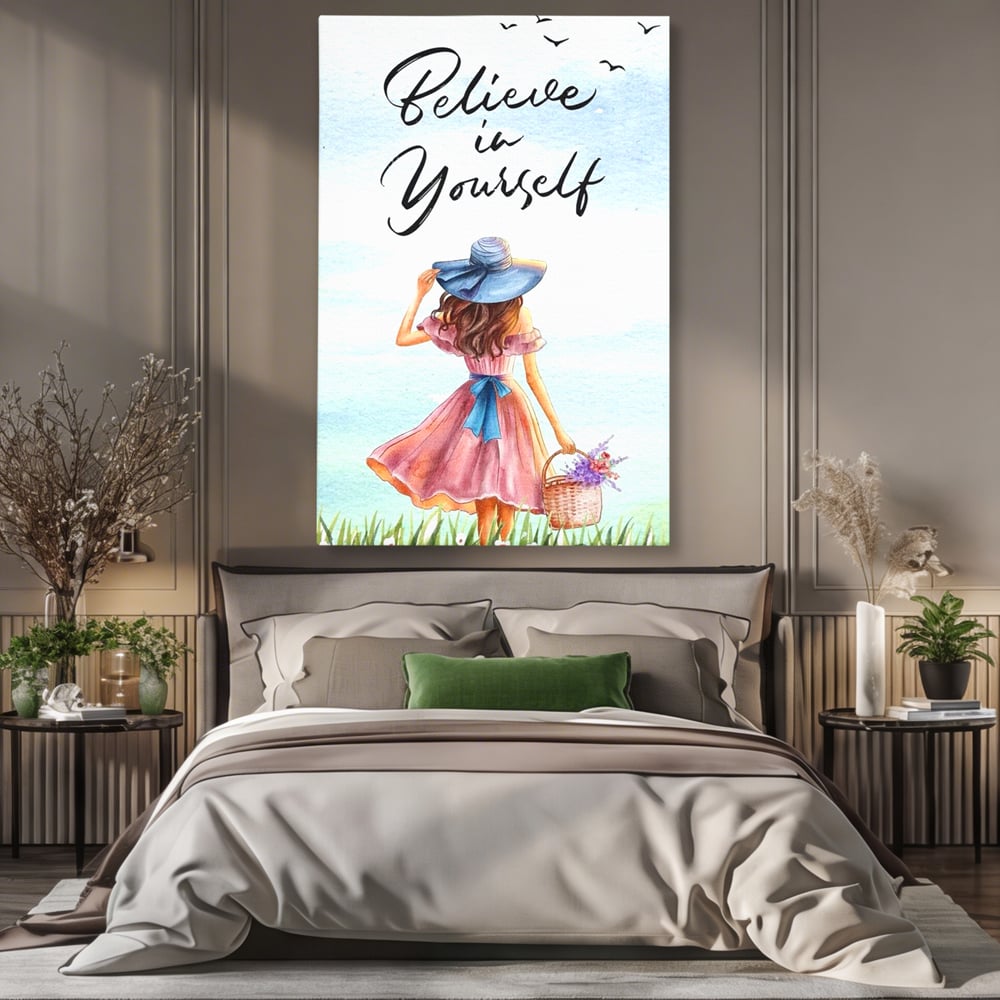 Tablou Canvas Premium, LuxCanva® Q1027, Drumul Increderii, Credinta, Curaj, Vis, Inspiratie, Mesaj, Natura, Flori, Feminin, Motivatie, Vointa, Birou, Dormitor