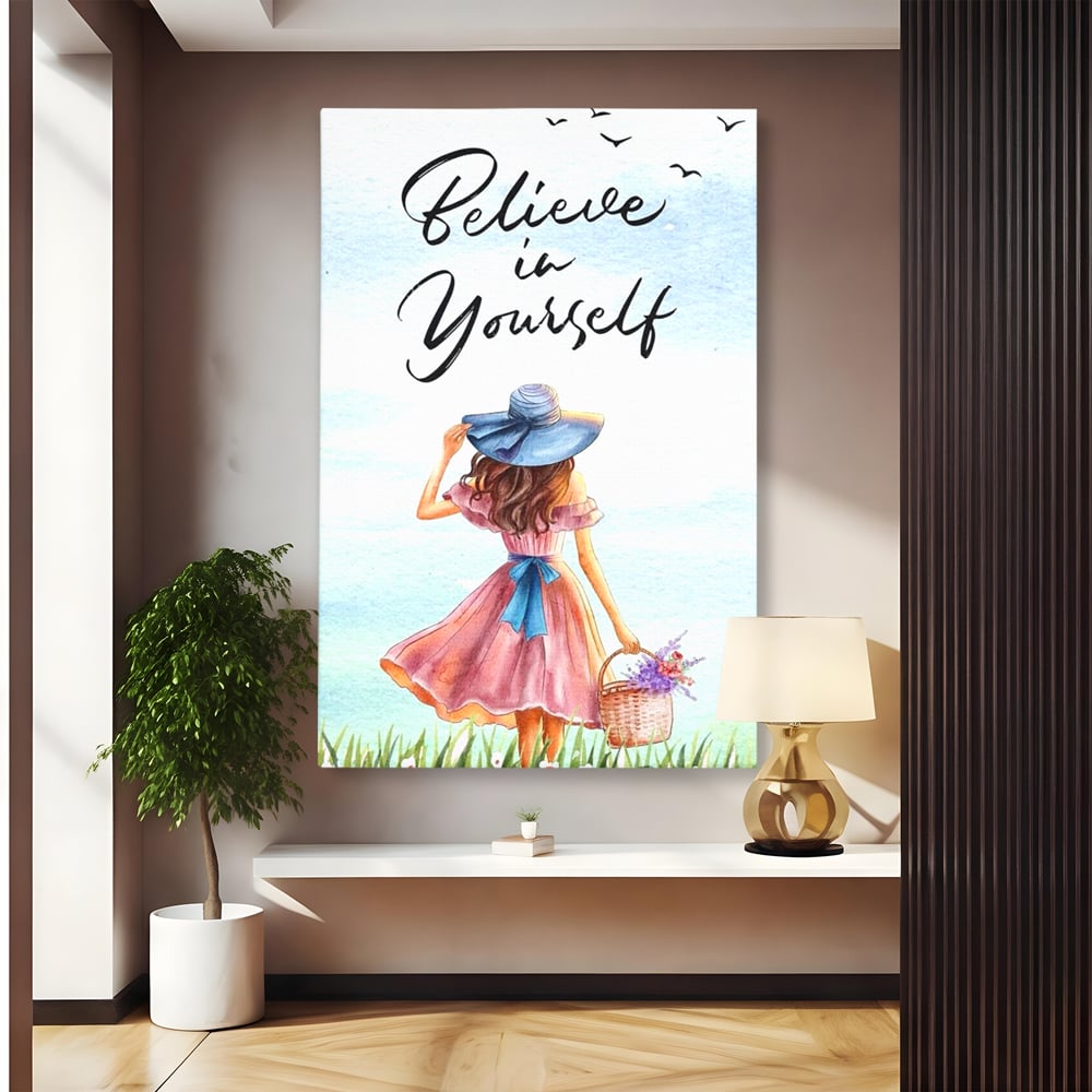 Tablou Canvas Premium, LuxCanva® Q1027, Drumul Increderii, Credinta, Curaj, Vis, Inspiratie, Mesaj, Natura, Flori, Feminin, Motivatie, Vointa, Birou, Dormitor