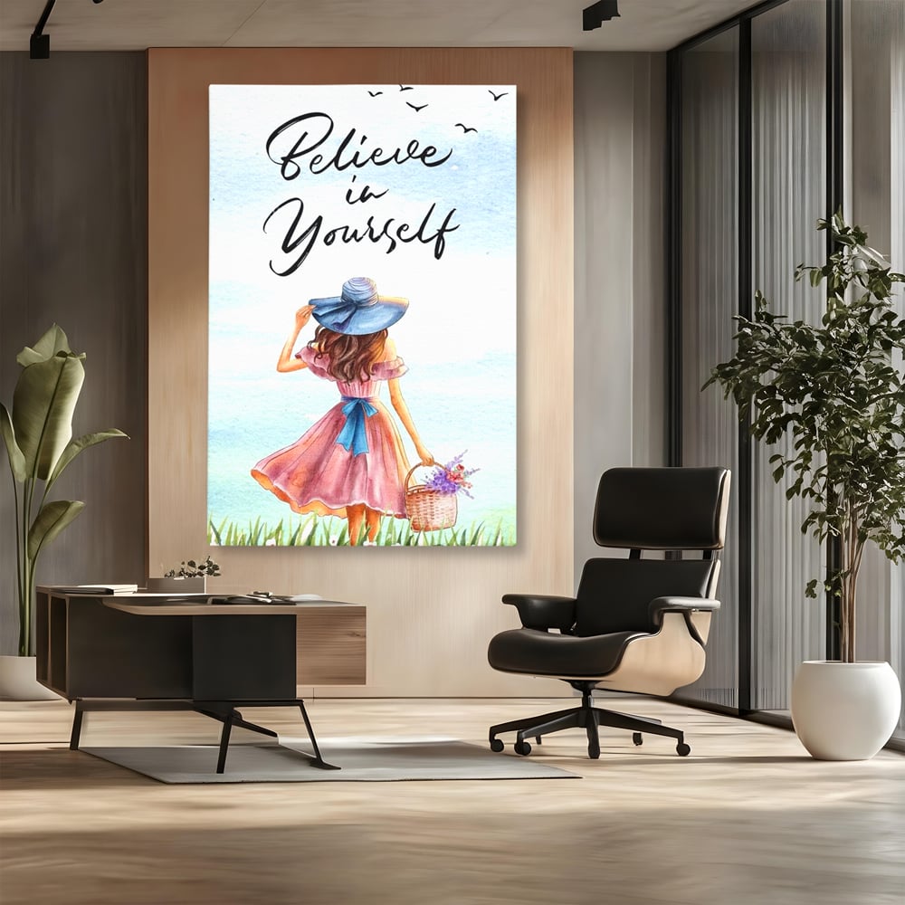 Tablou Canvas Premium, LuxCanva® Q1027, Drumul Increderii, Credinta, Curaj, Vis, Inspiratie, Mesaj, Natura, Flori, Feminin, Motivatie, Vointa, Birou, Dormitor