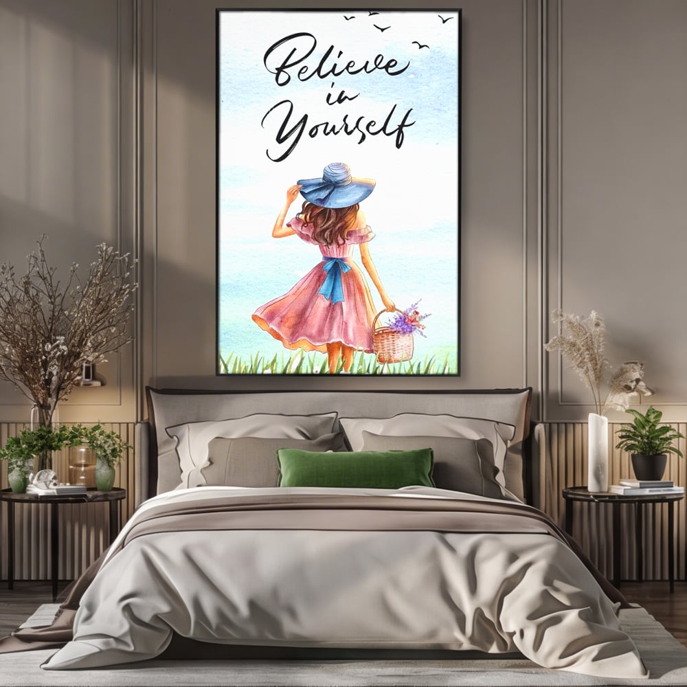 Tablou Canvas Premium, LuxCanva® Q1027, Drumul Increderii, Credinta, Curaj, Vis, Inspiratie, Mesaj, Natura, Flori, Feminin, Motivatie, Vointa, Birou, Dormitor