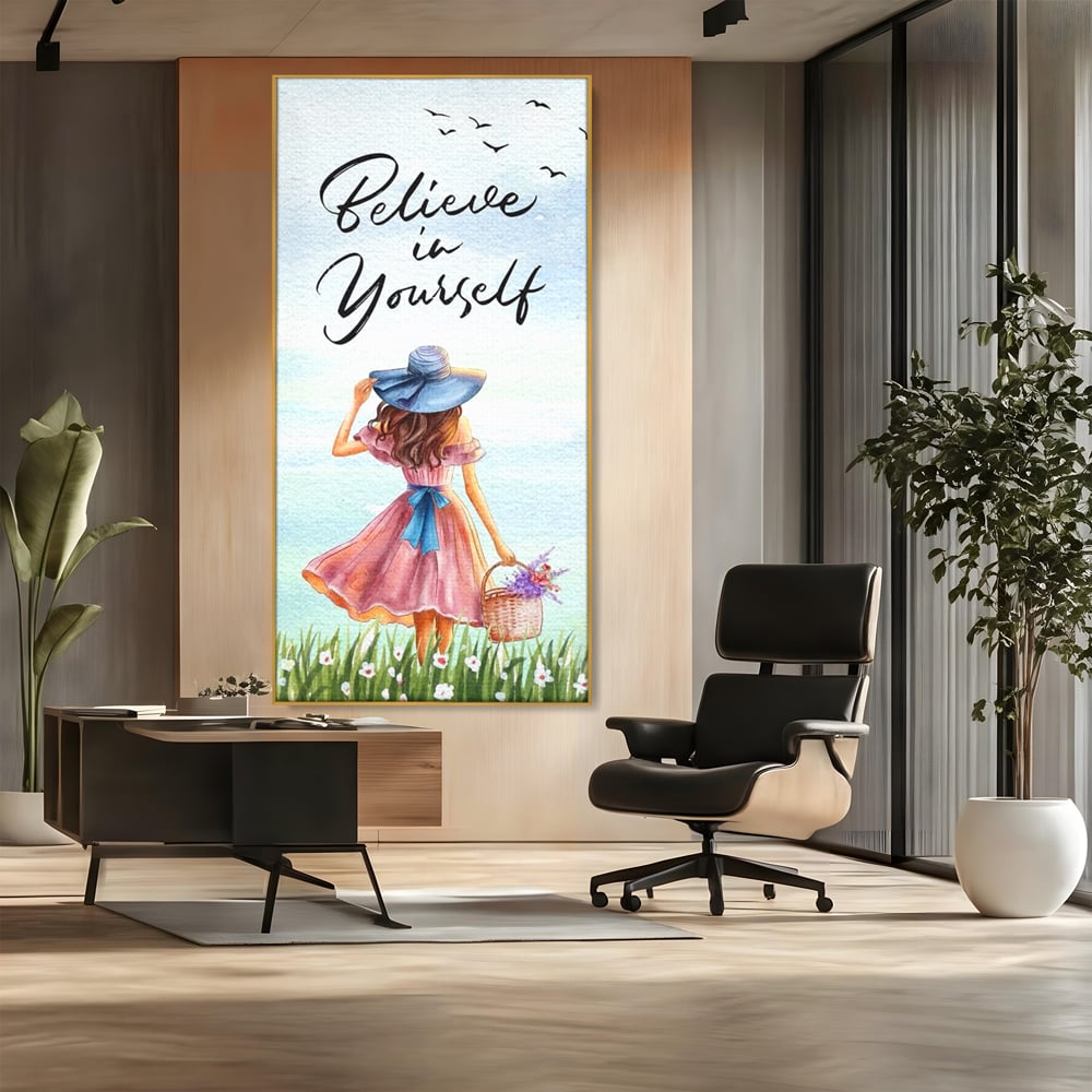Tablou Canvas Premium, LuxCanva® Q1027, Drumul Increderii, Credinta, Curaj, Vis, Inspiratie, Mesaj, Natura, Flori, Feminin, Motivatie, Vointa, Birou, Dormitor