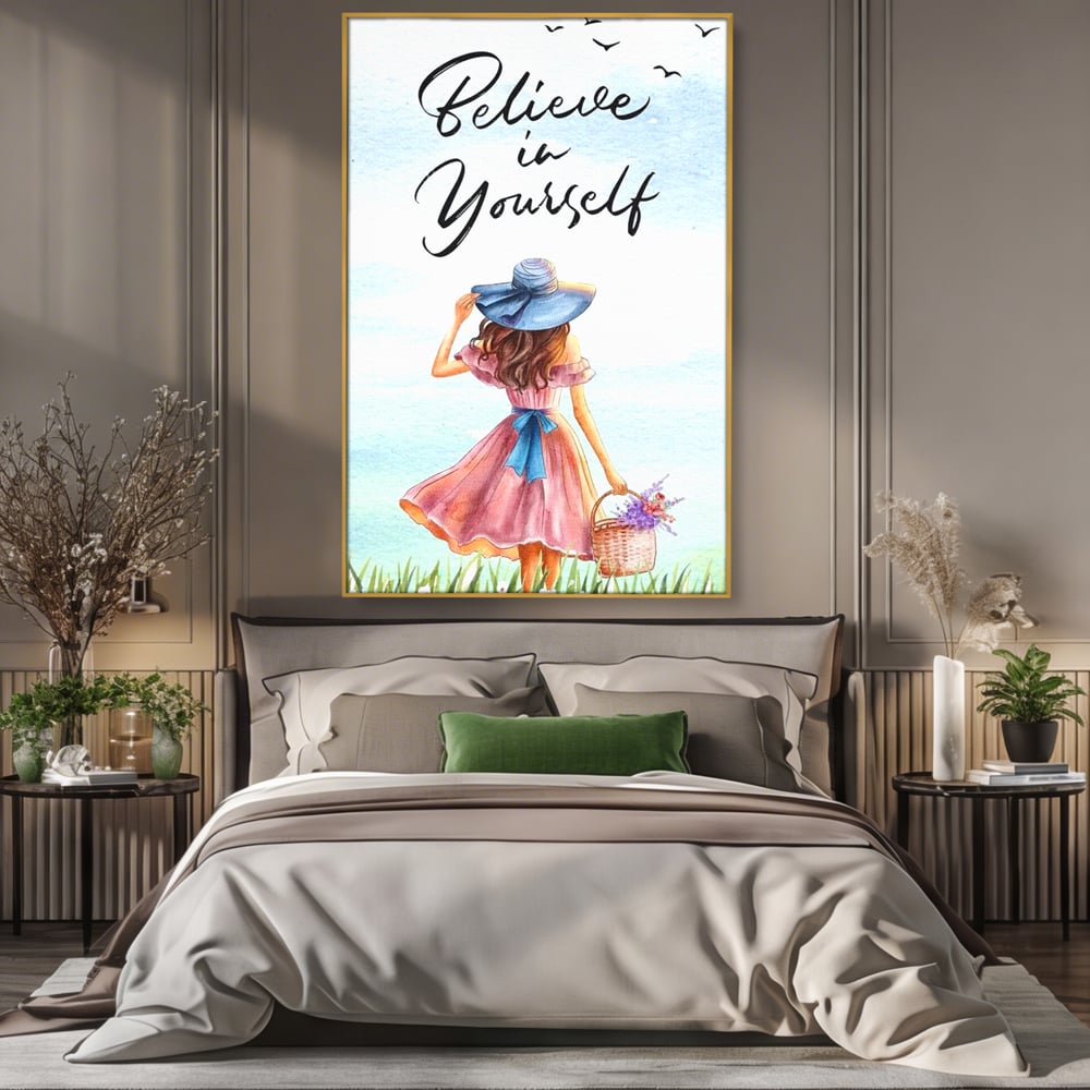 Tablou Canvas Premium, LuxCanva® Q1027, Drumul Increderii, Credinta, Curaj, Vis, Inspiratie, Mesaj, Natura, Flori, Feminin, Motivatie, Vointa, Birou, Dormitor