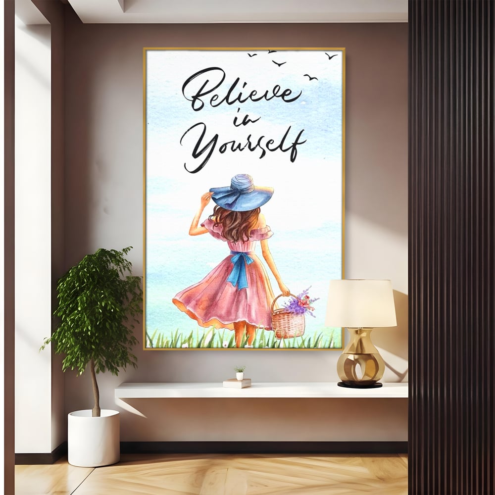 Tablou Canvas Premium, LuxCanva® Q1027, Drumul Increderii, Credinta, Curaj, Vis, Inspiratie, Mesaj, Natura, Flori, Feminin, Motivatie, Vointa, Birou, Dormitor