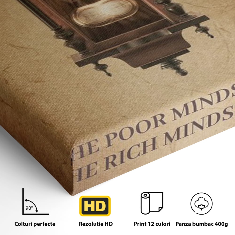 Tablou Canvas Premium, LuxCanva® Q1028, Stapan pe Ganduri, Ceas, Timp, Vintage, Mesaj, Motivational, Control, Decizie, Destin, Birou, Dormitor