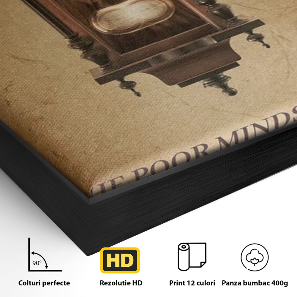 Tablou Canvas Premium, LuxCanva® Q1028, Stapan pe Ganduri, Ceas, Timp, Vintage, Mesaj, Motivational, Control, Decizie, Destin, Birou, Dormitor