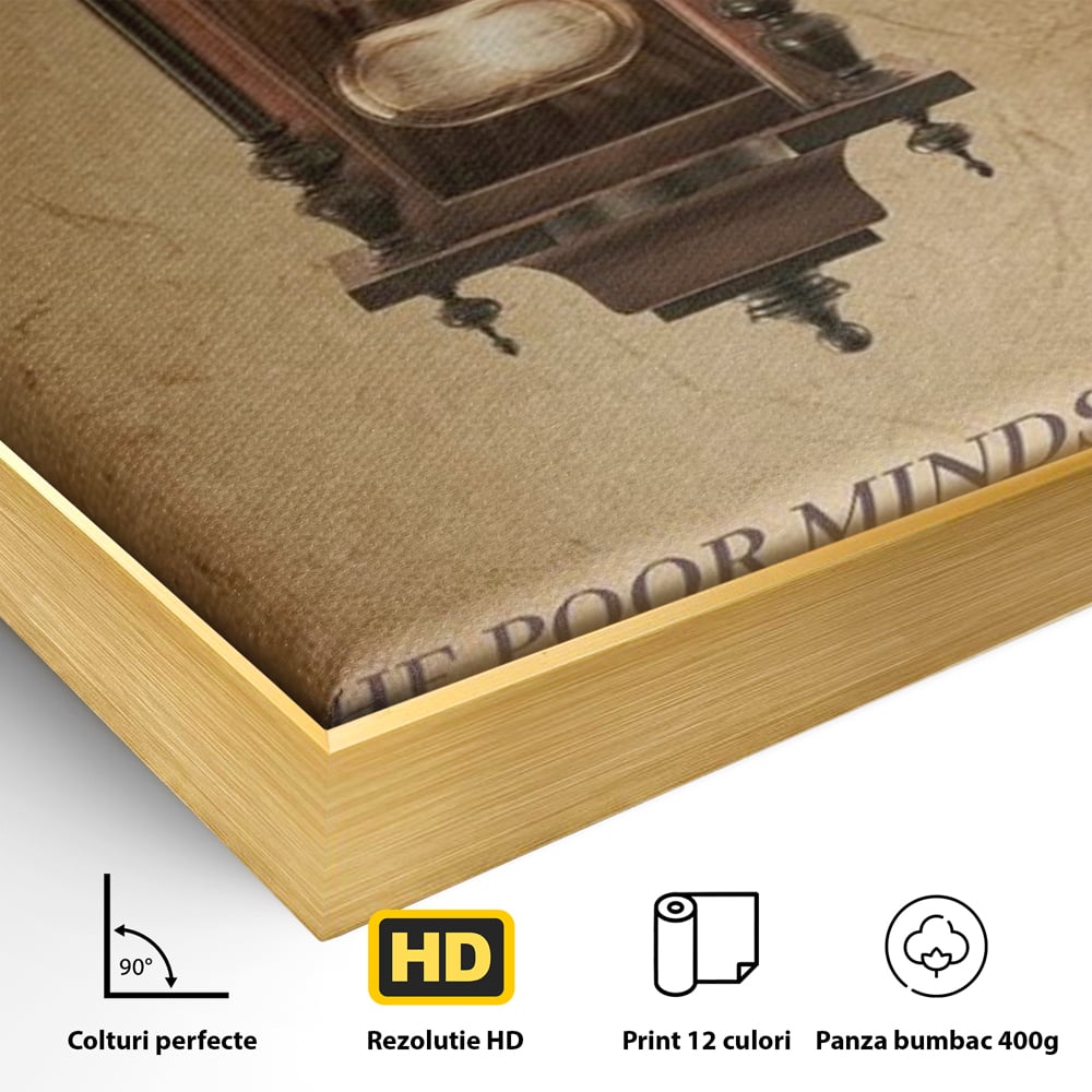Tablou Canvas Premium, LuxCanva® Q1028, Stapan pe Ganduri, Ceas, Timp, Vintage, Mesaj, Motivational, Control, Decizie, Destin, Birou, Dormitor