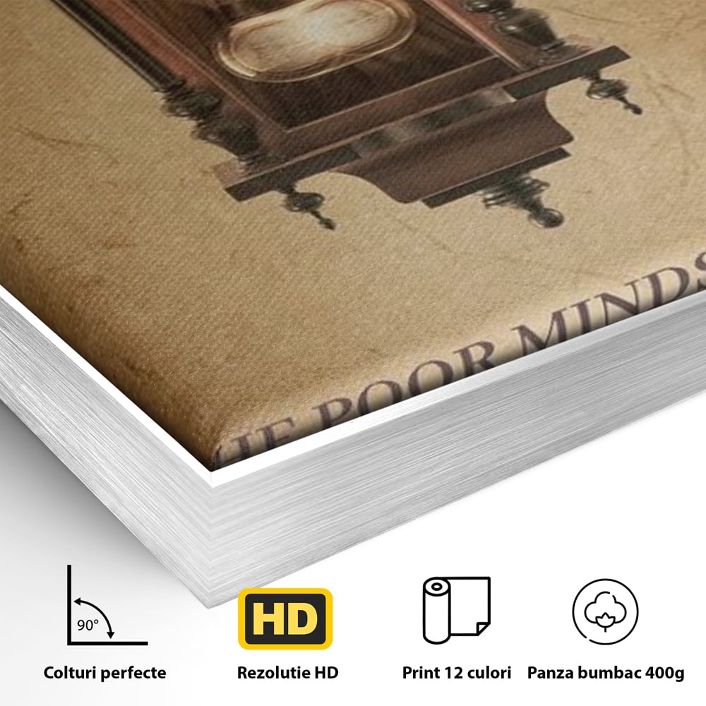 Tablou Canvas Premium, LuxCanva® Q1028, Stapan pe Ganduri, Ceas, Timp, Vintage, Mesaj, Motivational, Control, Decizie, Destin, Birou, Dormitor