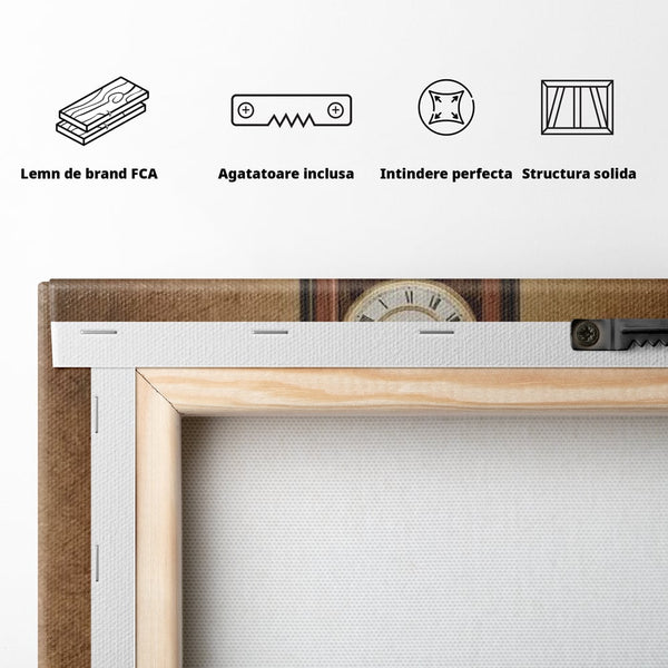Tablou Canvas Premium, LuxCanva® Q1028, Stapan pe Ganduri, Ceas, Timp, Vintage, Mesaj, Motivational, Control, Decizie, Destin, Birou, Dormitor