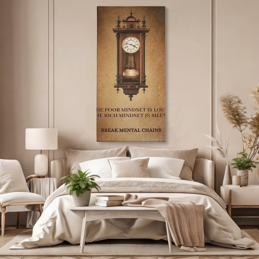 Tablou Canvas Premium, LuxCanva® Q1028, Stapan pe Ganduri, Ceas, Timp, Vintage, Mesaj, Motivational, Control, Decizie, Destin, Birou, Dormitor