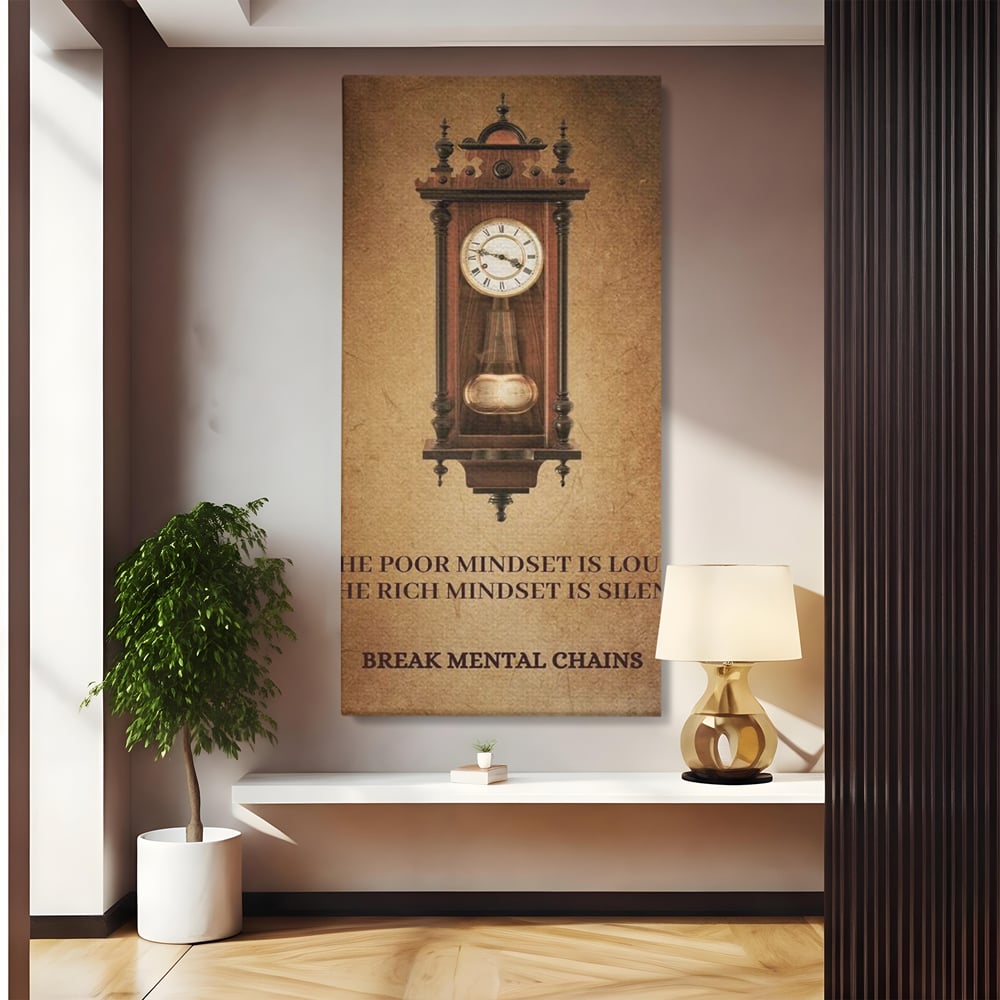 Tablou Canvas Premium, LuxCanva® Q1028, Stapan pe Ganduri, Ceas, Timp, Vintage, Mesaj, Motivational, Control, Decizie, Destin, Birou, Dormitor