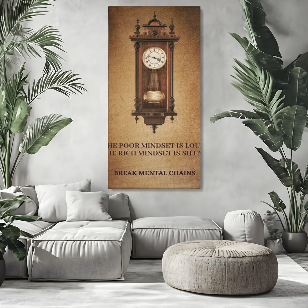 Tablou Canvas Premium, LuxCanva® Q1028, Stapan pe Ganduri, Ceas, Timp, Vintage, Mesaj, Motivational, Control, Decizie, Destin, Birou, Dormitor