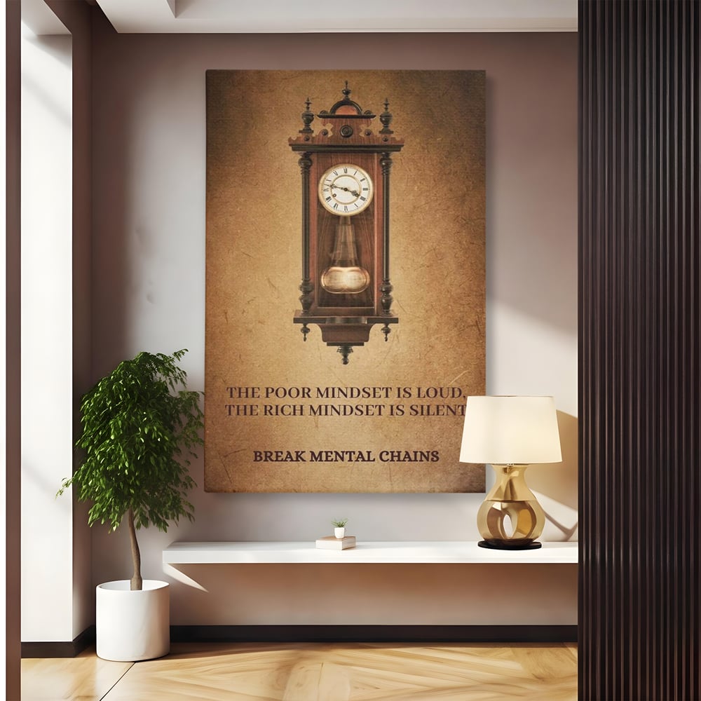 Tablou Canvas Premium, LuxCanva® Q1028, Stapan pe Ganduri, Ceas, Timp, Vintage, Mesaj, Motivational, Control, Decizie, Destin, Birou, Dormitor