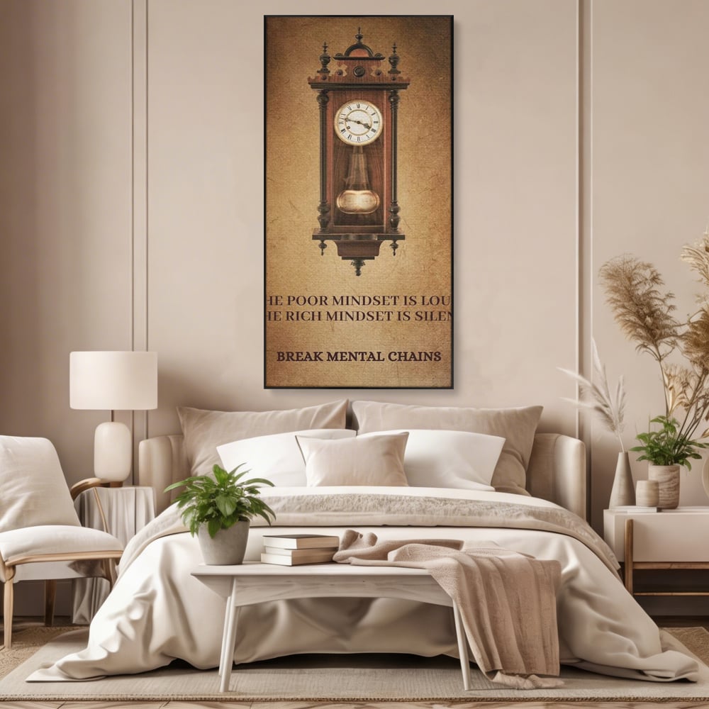 Tablou Canvas Premium, LuxCanva® Q1028, Stapan pe Ganduri, Ceas, Timp, Vintage, Mesaj, Motivational, Control, Decizie, Destin, Birou, Dormitor