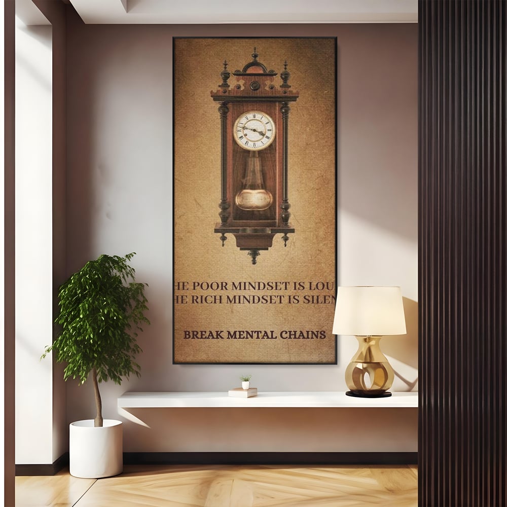 Tablou Canvas Premium, LuxCanva® Q1028, Stapan pe Ganduri, Ceas, Timp, Vintage, Mesaj, Motivational, Control, Decizie, Destin, Birou, Dormitor