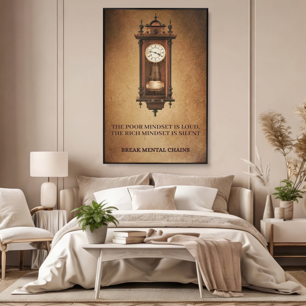 Tablou Canvas Premium, LuxCanva® Q1028, Stapan pe Ganduri, Ceas, Timp, Vintage, Mesaj, Motivational, Control, Decizie, Destin, Birou, Dormitor