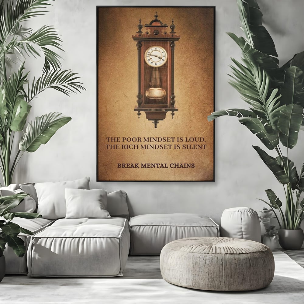Tablou Canvas Premium, LuxCanva® Q1028, Stapan pe Ganduri, Ceas, Timp, Vintage, Mesaj, Motivational, Control, Decizie, Destin, Birou, Dormitor