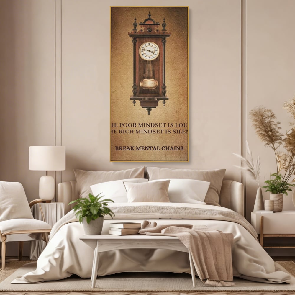 Tablou Canvas Premium, LuxCanva® Q1028, Stapan pe Ganduri, Ceas, Timp, Vintage, Mesaj, Motivational, Control, Decizie, Destin, Birou, Dormitor