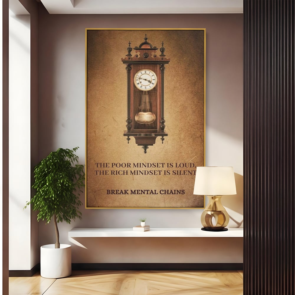 Tablou Canvas Premium, LuxCanva® Q1028, Stapan pe Ganduri, Ceas, Timp, Vintage, Mesaj, Motivational, Control, Decizie, Destin, Birou, Dormitor