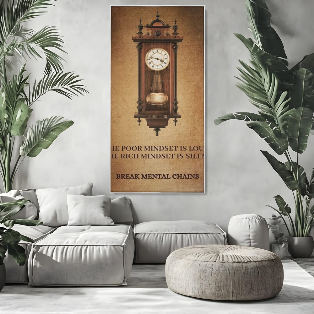 Tablou Canvas Premium, LuxCanva® Q1028, Stapan pe Ganduri, Ceas, Timp, Vintage, Mesaj, Motivational, Control, Decizie, Destin, Birou, Dormitor