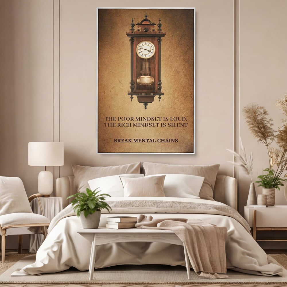 Tablou Canvas Premium, LuxCanva® Q1028, Stapan pe Ganduri, Ceas, Timp, Vintage, Mesaj, Motivational, Control, Decizie, Destin, Birou, Dormitor