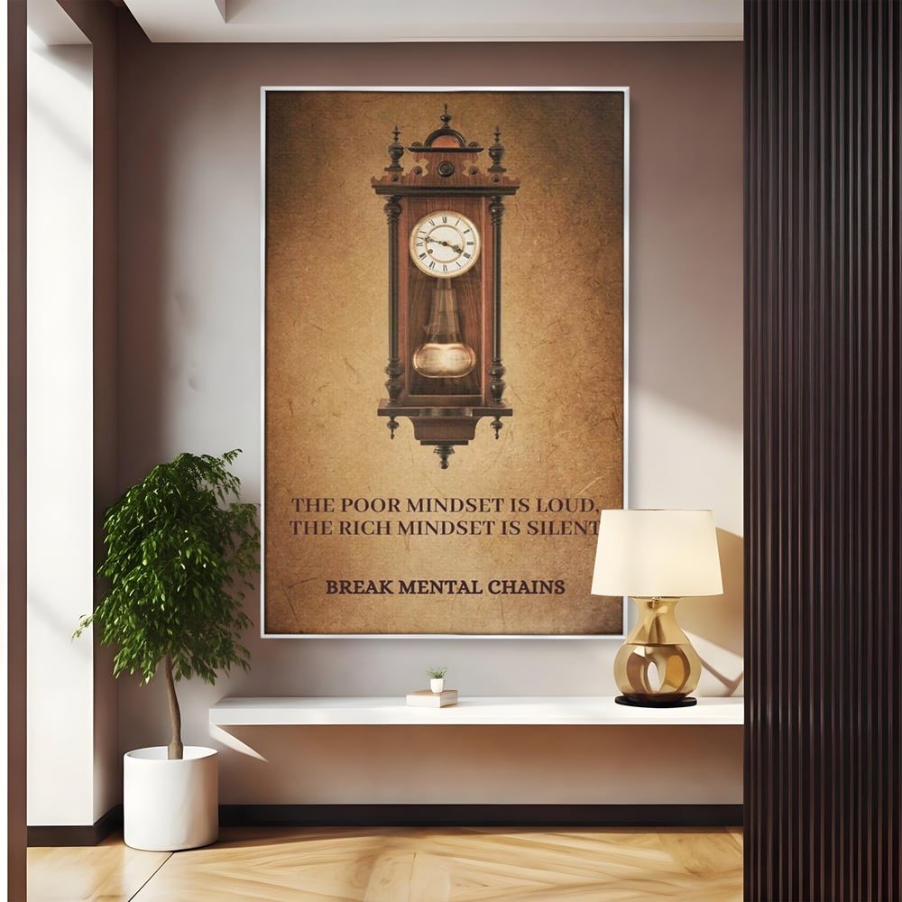 Tablou Canvas Premium, LuxCanva® Q1028, Stapan pe Ganduri, Ceas, Timp, Vintage, Mesaj, Motivational, Control, Decizie, Destin, Birou, Dormitor