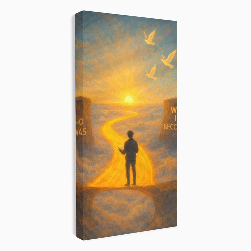 Tablou Canvas Premium, LuxCanva® Q1029, Drumul Schimbarii, Mesaj, Motivatie, Calatorie, Destin, Pasari, Armonie, Evolutie, Lumina, Birou, Dormitor