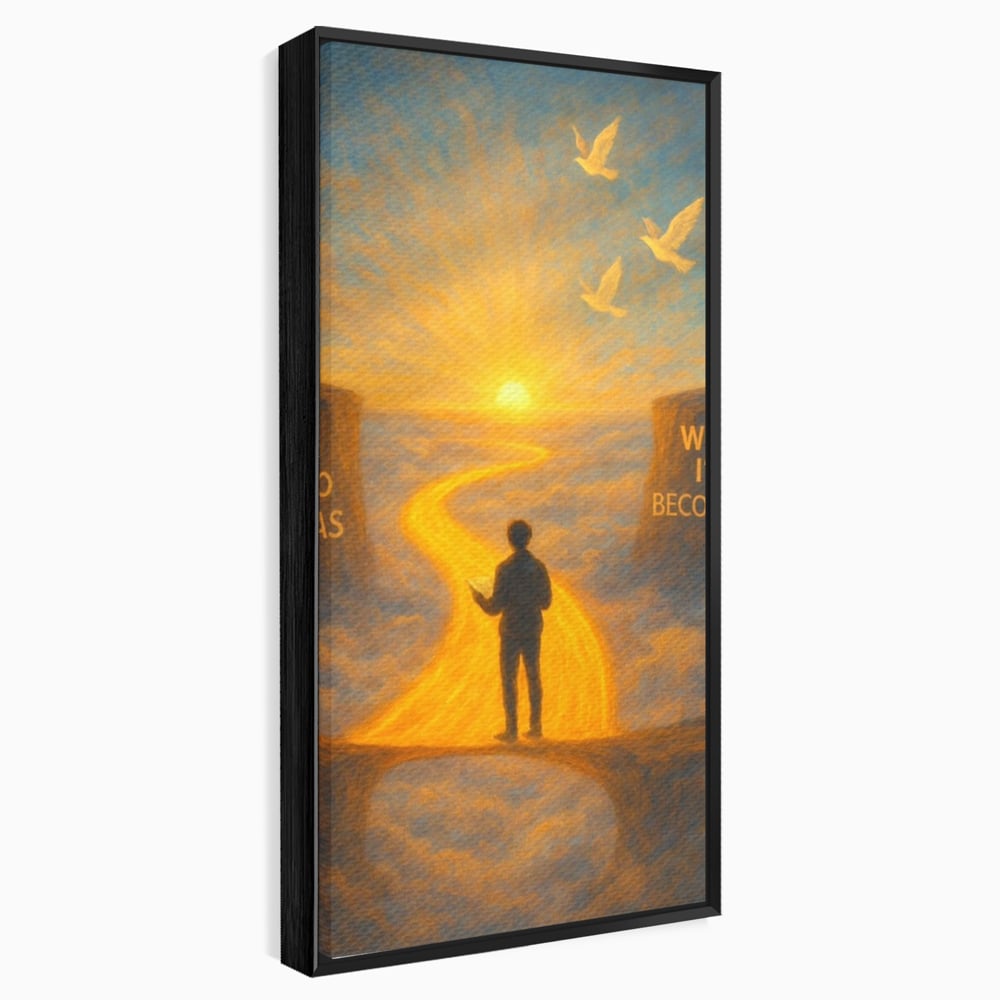Tablou Canvas Premium, LuxCanva® Q1029, Drumul Schimbarii, Mesaj, Motivatie, Calatorie, Destin, Pasari, Armonie, Evolutie, Lumina, Birou, Dormitor