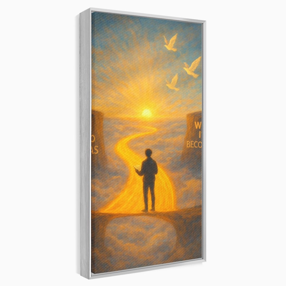 Tablou Canvas Premium, LuxCanva® Q1029, Drumul Schimbarii, Mesaj, Motivatie, Calatorie, Destin, Pasari, Armonie, Evolutie, Lumina, Birou, Dormitor