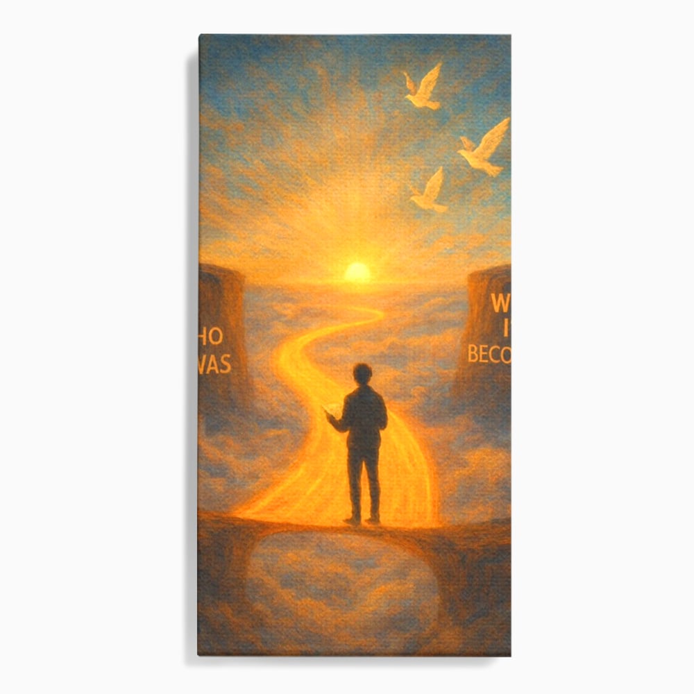 Tablou Canvas Premium, LuxCanva® Q1029, Drumul Schimbarii, Mesaj, Motivatie, Calatorie, Destin, Pasari, Armonie, Evolutie, Lumina, Birou, Dormitor