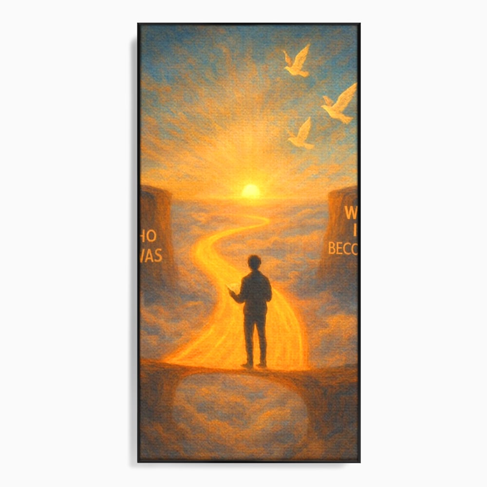 Tablou Canvas Premium, LuxCanva® Q1029, Drumul Schimbarii, Mesaj, Motivatie, Calatorie, Destin, Pasari, Armonie, Evolutie, Lumina, Birou, Dormitor