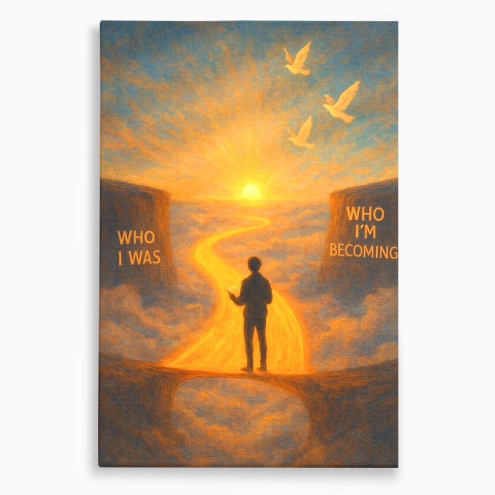 Tablou Canvas Premium, LuxCanva® Q1029, Drumul Schimbarii, Mesaj, Motivatie, Calatorie, Destin, Pasari, Armonie, Evolutie, Lumina, Birou, Dormitor