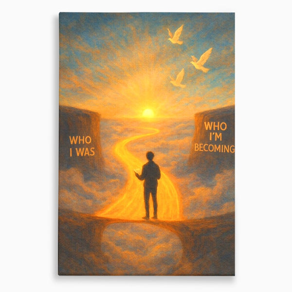 Tablou Canvas Premium, LuxCanva® Q1029, Drumul Schimbarii, Mesaj, Motivatie, Calatorie, Destin, Pasari, Armonie, Evolutie, Lumina, Birou, Dormitor
