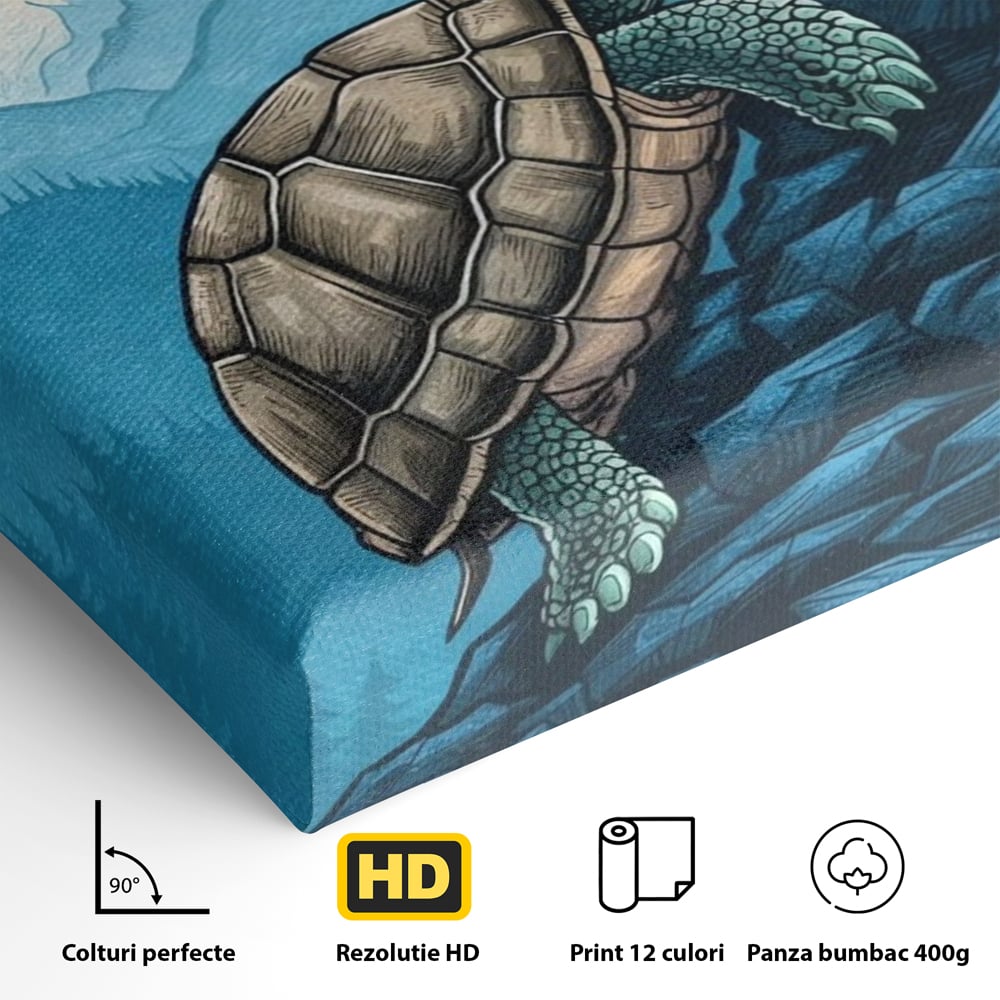 Tablou Canvas Premium, LuxCanva® Q1030, Calea Succesului, Testoasa, Munte, Forta, Vointa, Calatorie, Lupta, Rabadre, Progres, Birou, Dormitor