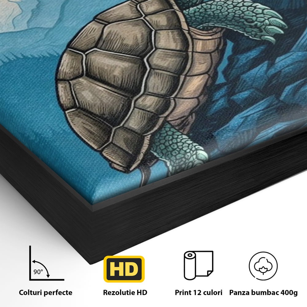 Tablou Canvas Premium, LuxCanva® Q1030, Calea Succesului, Testoasa, Munte, Forta, Vointa, Calatorie, Lupta, Rabadre, Progres, Birou, Dormitor