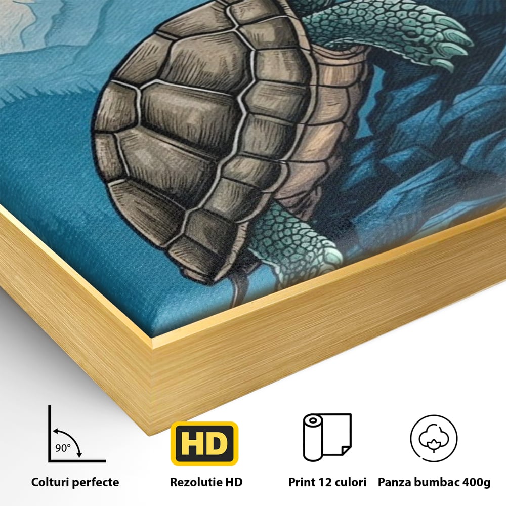 Tablou Canvas Premium, LuxCanva® Q1030, Calea Succesului, Testoasa, Munte, Forta, Vointa, Calatorie, Lupta, Rabadre, Progres, Birou, Dormitor