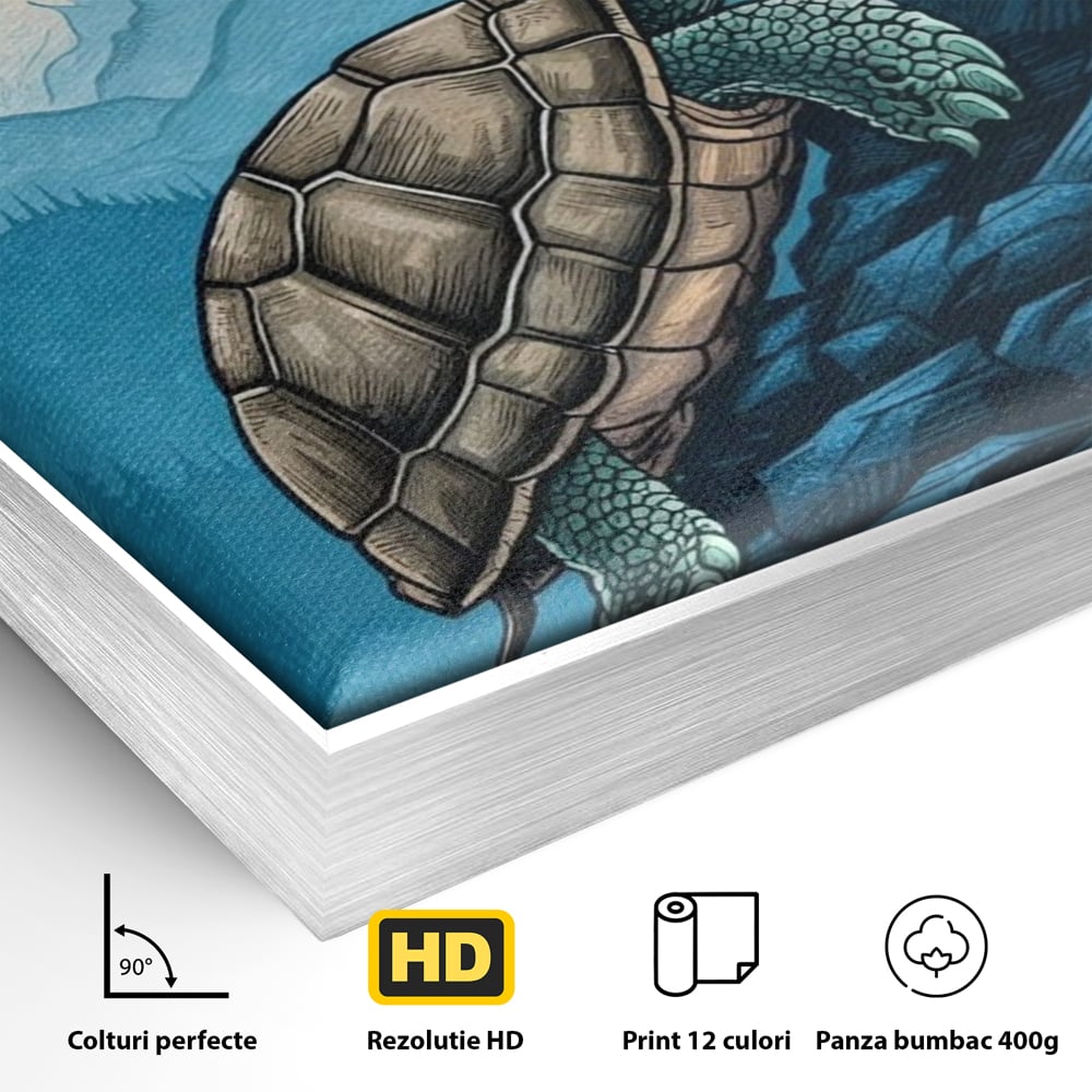 Tablou Canvas Premium, LuxCanva® Q1030, Calea Succesului, Testoasa, Munte, Forta, Vointa, Calatorie, Lupta, Rabadre, Progres, Birou, Dormitor