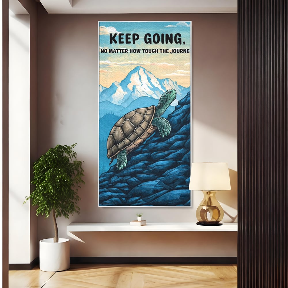 Tablou Canvas Premium, LuxCanva® Q1030, Calea Succesului, Testoasa, Munte, Forta, Vointa, Calatorie, Lupta, Rabadre, Progres, Birou, Dormitor