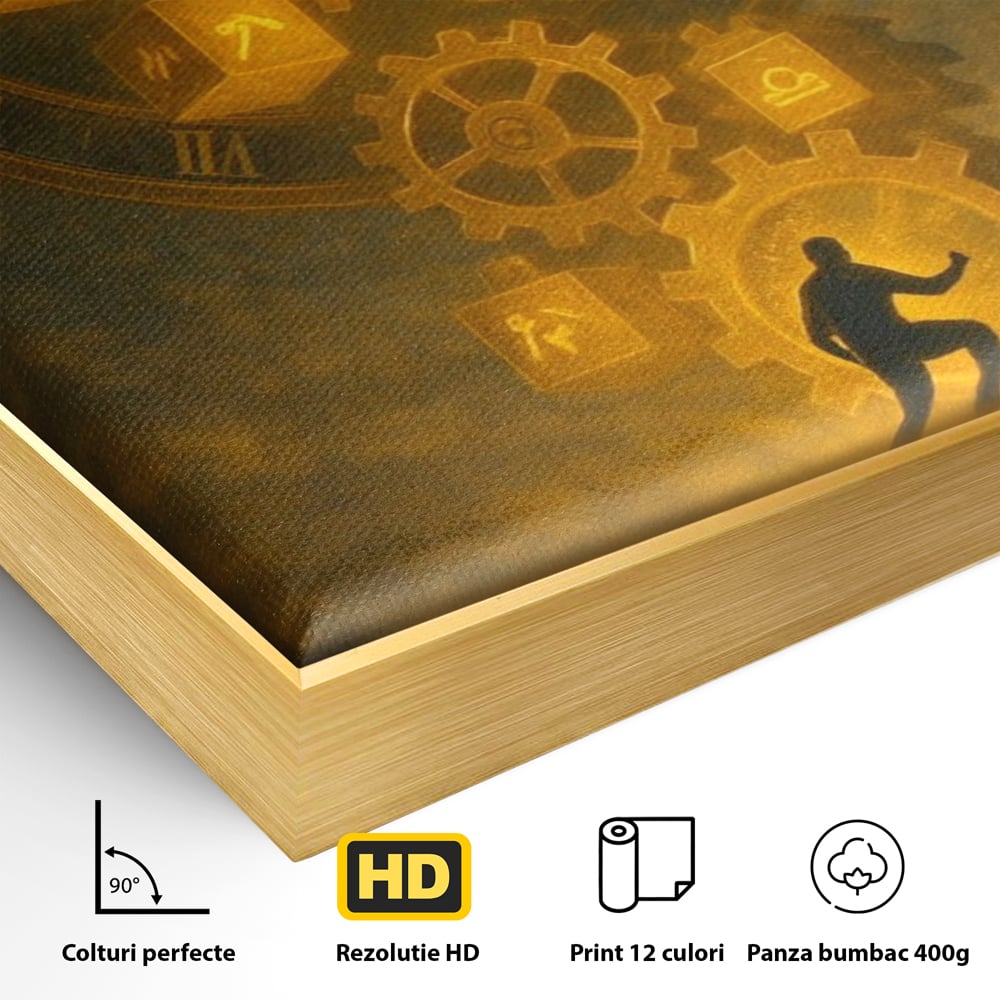 Tablou Canvas Premium, LuxCanva® Q1031, Rabdare si Actiune, Timp, Progres, Efort, Ambitie, Evolutie, Munca, Strategie, Birou, Dormitor