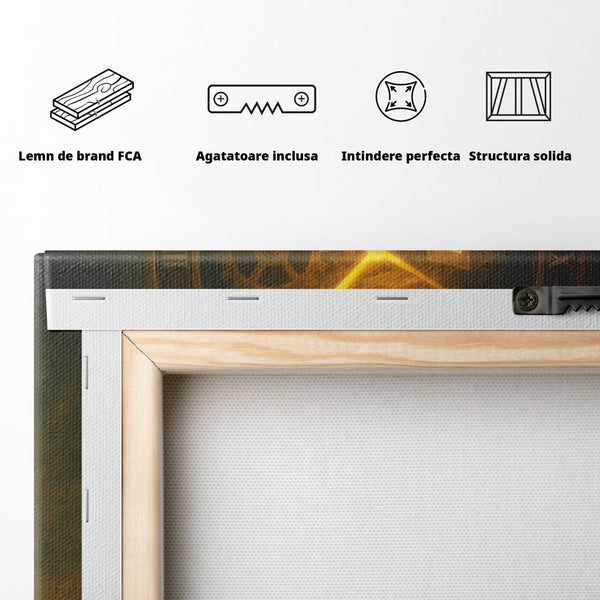 Tablou Canvas Premium, LuxCanva® Q1031, Rabdare si Actiune, Timp, Progres, Efort, Ambitie, Evolutie, Munca, Strategie, Birou, Dormitor